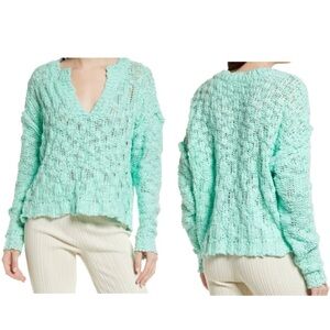 Free‎ People Josephine Pullover Frozen Melon Sweater Green Womens Size Small NEW